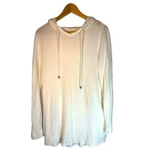 Pure Jill -J.Jill -White -Cotton - Hooded - Tunic  Women’s Medium Soft Textured